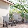 Outsunny Outdoor Swing Glider Chair, Patio Mesh Rocking Chair with Steel Frame, Grey, for Backyard, Garden, and Porch