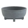 Better Homes & Gardens 8-Inch Thalea Grey Ceramic Scalloped Bowl Planter with Wood Stand, Indoor Decorative Pot