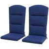 Outsunny Outdoor Chair Cushions for Adirondack Chair, Replacement Cushions with Ties, Seat & Back Cushion, Blue