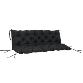 Outsunny Outdoor Seat Pads 3 Seater Bench Swing Chair Replacement Cushions Backrest Black