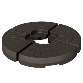 Outsunny Cantilever Patio Umbrella Base Fan Shaped Weights with Handles Durable Material Coffee
