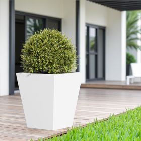 18" H Tall Mental Tapered Planter – Large Outdoor & Indoor Garden Plant Pot with Drainage Hole and Rubber Plug