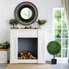 Outsunny 23.5 Inch Artificial Boxwood Ball Topiary Tree Fake Decorative Plant with Nursery Pot for Indoor Outdoor Décor
