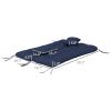 Outsunny Tufted Bench Cushions & Throw Pillows, Outdoor Replacement Bench Seat Pad, Back Cushion & 2 Pillows, Blue