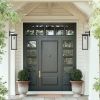 Set of 2 Modern Outdoor Wall Lanterns with Black Metal Frame and Clear Glass, Weatherproof Wall Sconces for Porch, Garage, or Entryway Lighting