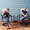 Outsunny Patio Swivel Chairs Set of 2, High Back Patio Dining Chairs with All-Weather Mesh for Backyard, Lawn, Garden, Beige