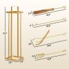 Outsunny 5 Piece Fireplace Tool Set, 32" Modern Metal Fireplace Accessories Set w/ Brush Broom, Poker, Shovel, Tongs, and Stand, Gold