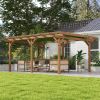 Outsunny 12' x 16' Outdoor Pergola Grape Trellis, Wood Gazebo with Stable Structure for Garden, Patio, Backyard, Deck