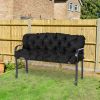 Outsunny Outdoor Seat Pads 3 Seater Bench Swing Chair Replacement Cushions Backrest Black