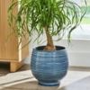 Better Homes & Gardens 12-Inch Lynlee Ceramic Planter, Blue, Indoor and Outdoor Decorative Pot