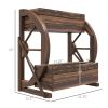 Outsunny Wooden Wagon Planter Box, 2-Tier Raised Garden Bed, for Vegetables Flowers Herbs, 22" x 13" x 22"