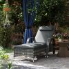 Outsunny Outdoor Chaise Lounge, 5-Level Adjustable Backrest Rattan Pool Lounge Chair with Wheels, Cushion & Headrest, Gray