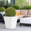 18" H Tall Mental Tapered Planter – Large Outdoor & Indoor Garden Plant Pot with Drainage Hole and Rubber Plug