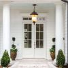 Rustic Outdoor Hanging Lantern, Weatherproof Vintage Pendant Light with Clear Glass Shade, Waterproof Exterior Lighting Fixture for Porch, Patio