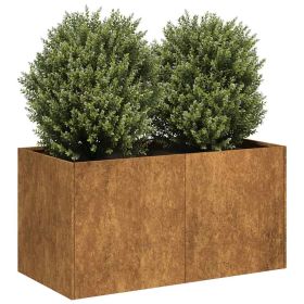 Planter Rusty Weathering Steel Large Decorative Inlays Planter (Color: Brown)