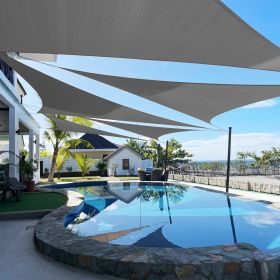 Artpuch Custom Size Dark Grey Sun Shade Sail Triangle Canopy 185 GSM Durable Fabric UV Block Awning for Outdoor Patio Garden Backyard (Customized Avai (Color: DARK GREY, size: 14X25X25)